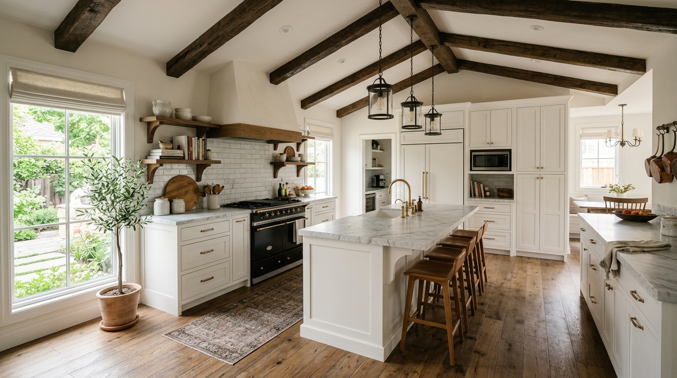 13 Warm Modern Farmhouse Kitchens for a Rustic Contemporary Look